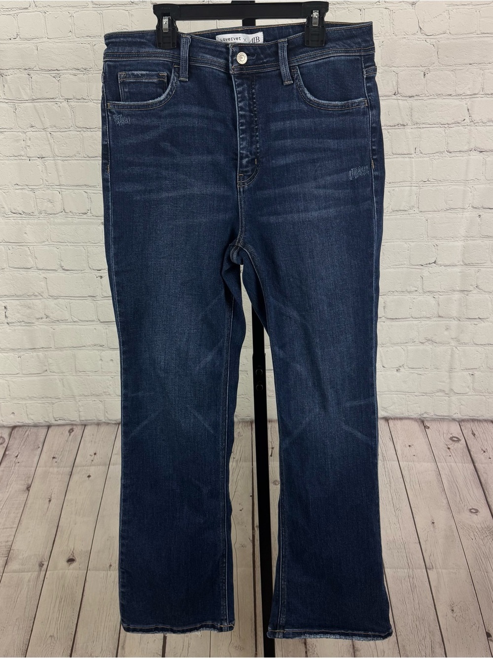 Lovervet by Vervet Flare Jeans 30/11 Dark Wash Blue High Rise Stretch